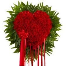 200 red roses heart
