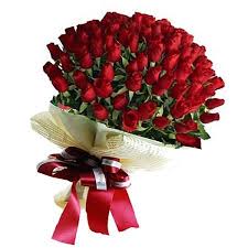 50 red roses hand tied bouquet